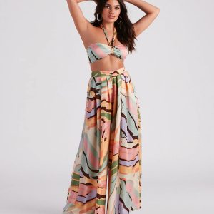 Bring The Heat Printed Wide-Leg Pants