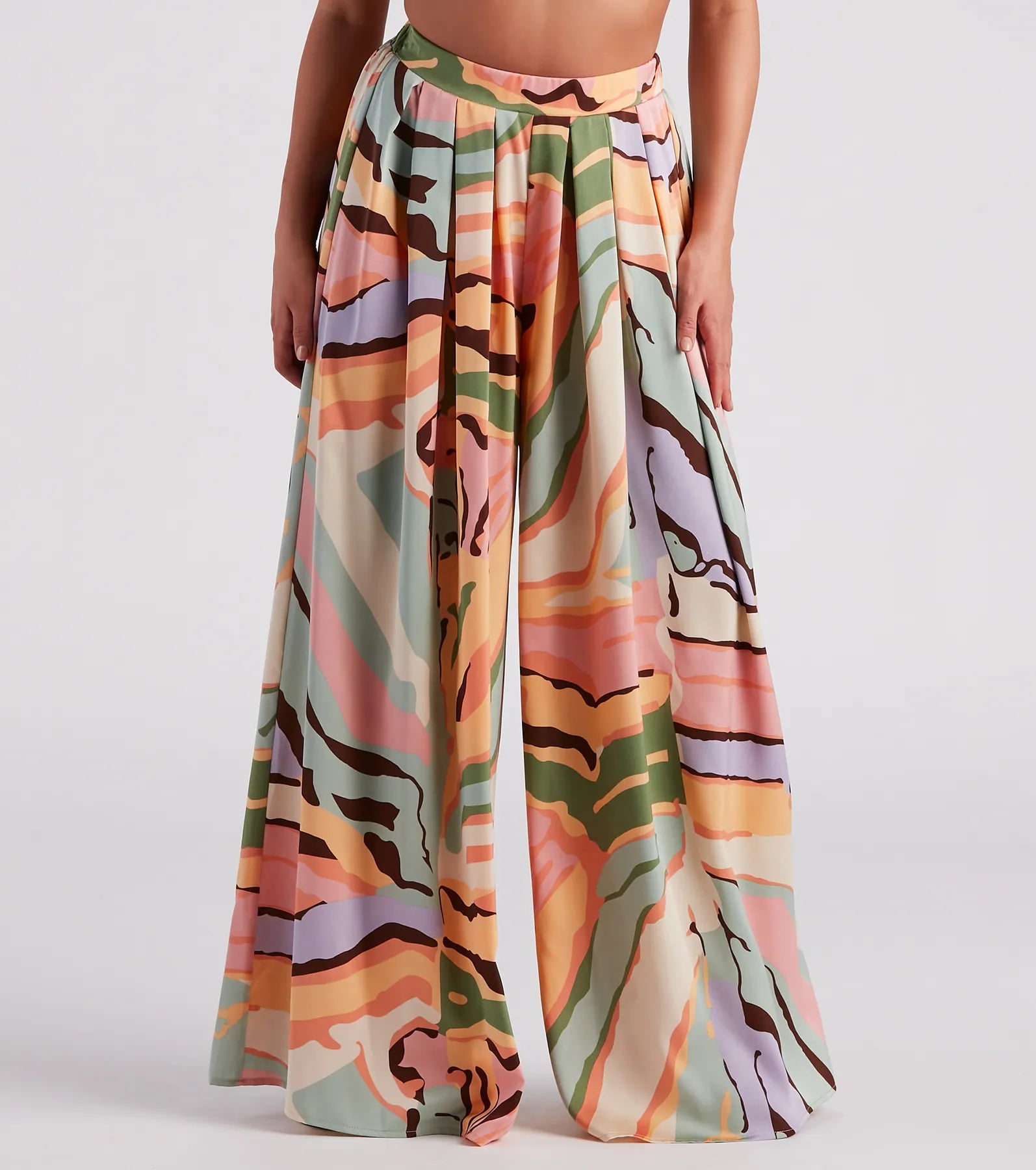 Bring The Heat Printed Wide-Leg Pants - Image 2