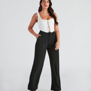 The Right Path Wide-Leg Trouser Pants