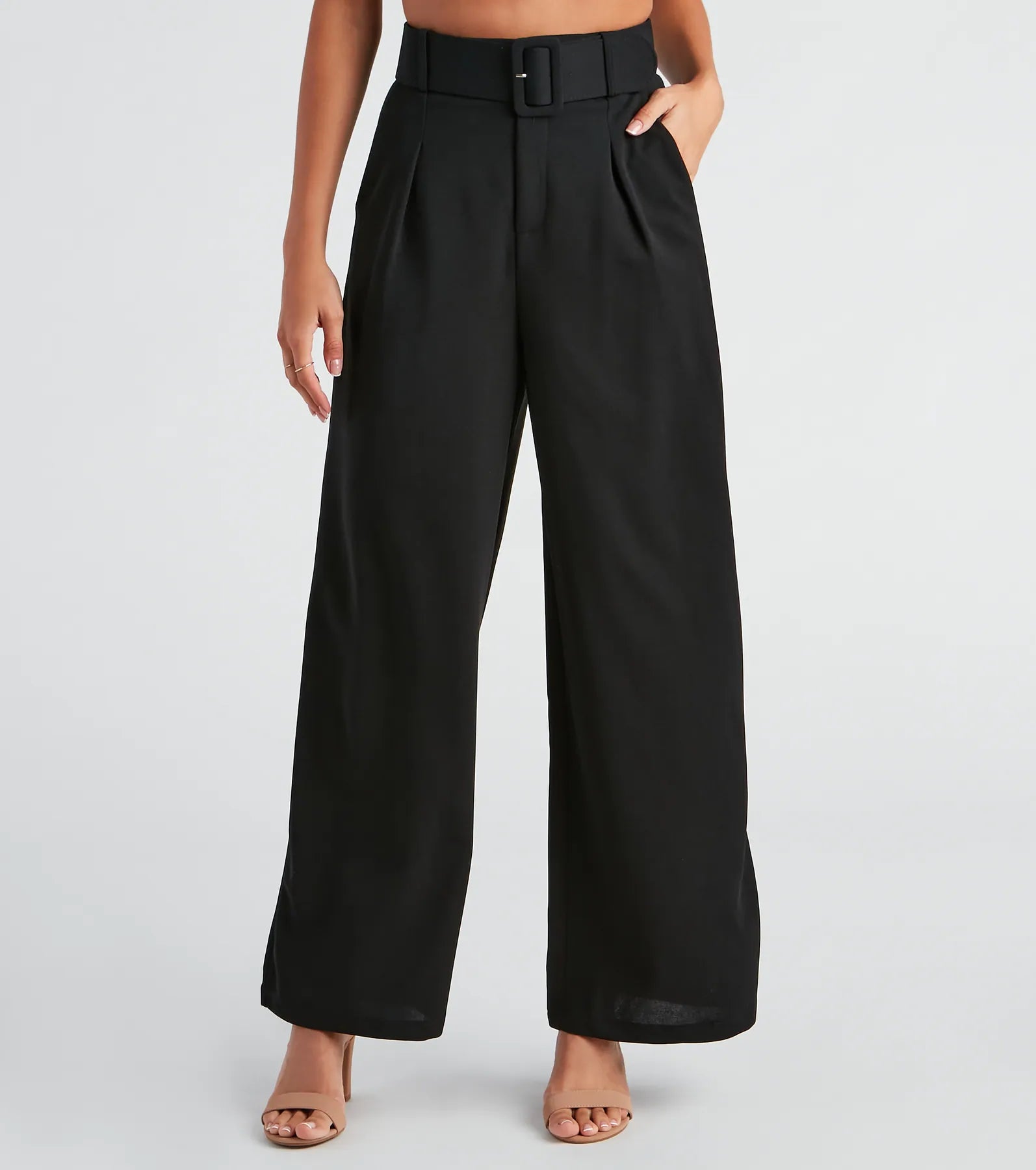 Flip In Reverse Belted Trouser Pants - Image 5
