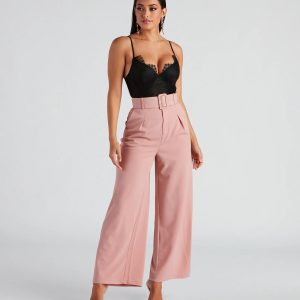Flip In Reverse Belted Trouser Pants