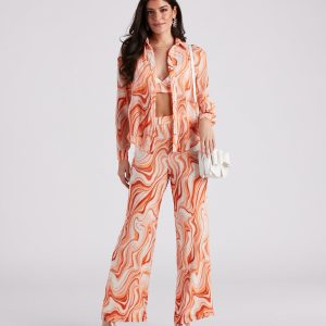 Spring Break Vibes Wide-Leg Pants