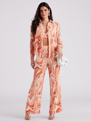 Spring Break Vibes Wide-Leg Pants