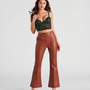Modern Sixties Babe PU Flare Pants
