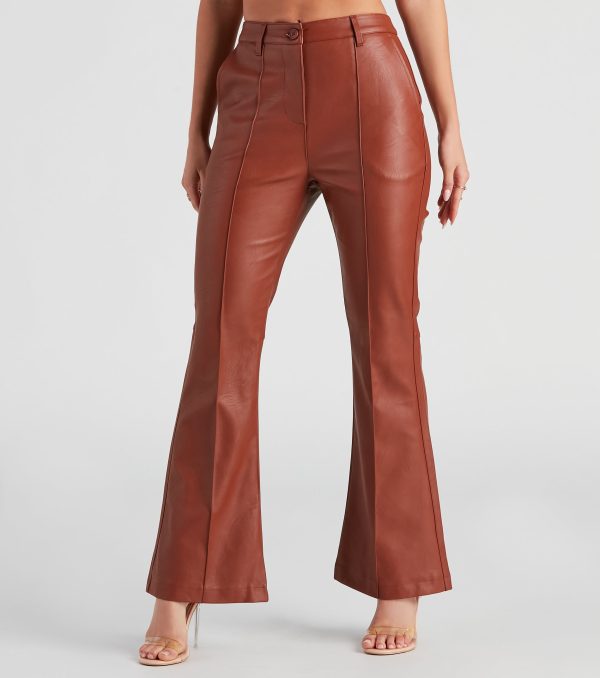 Modern Sixties Babe PU Flare Pants - Image 2
