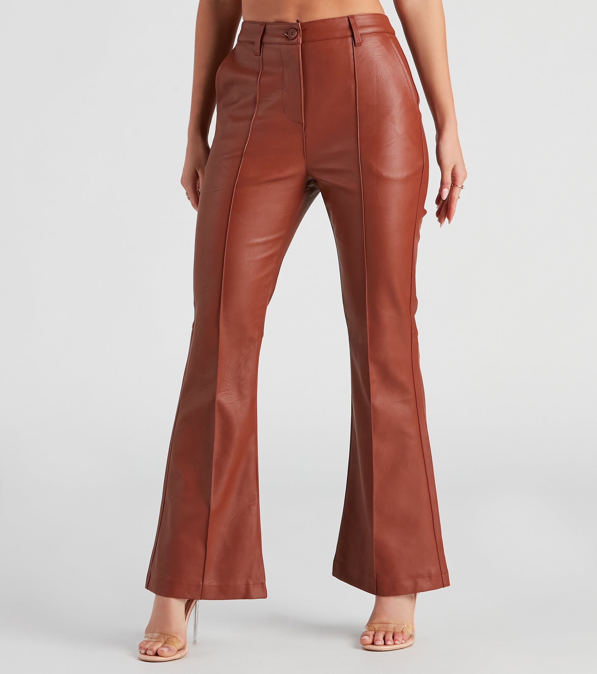 Modern Sixties Babe PU Flare Pants - Image 2