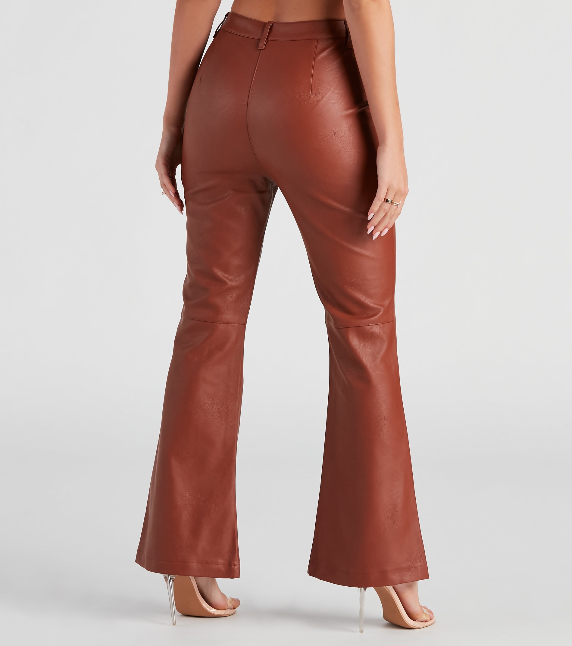 Modern Sixties Babe PU Flare Pants - Image 3