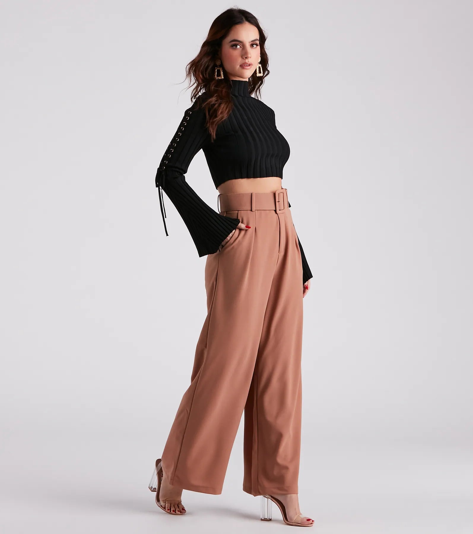 Flip In Reverse Belted Trouser Pants - Image 14