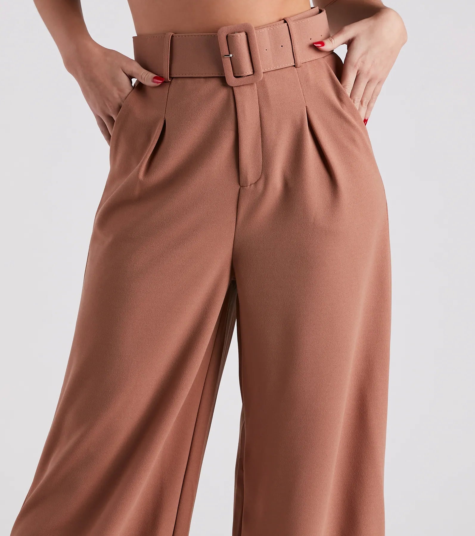 Flip In Reverse Belted Trouser Pants - Image 16