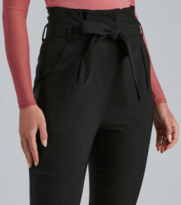 High Waist Paperbag Skinny Dress Pants - Image 13
