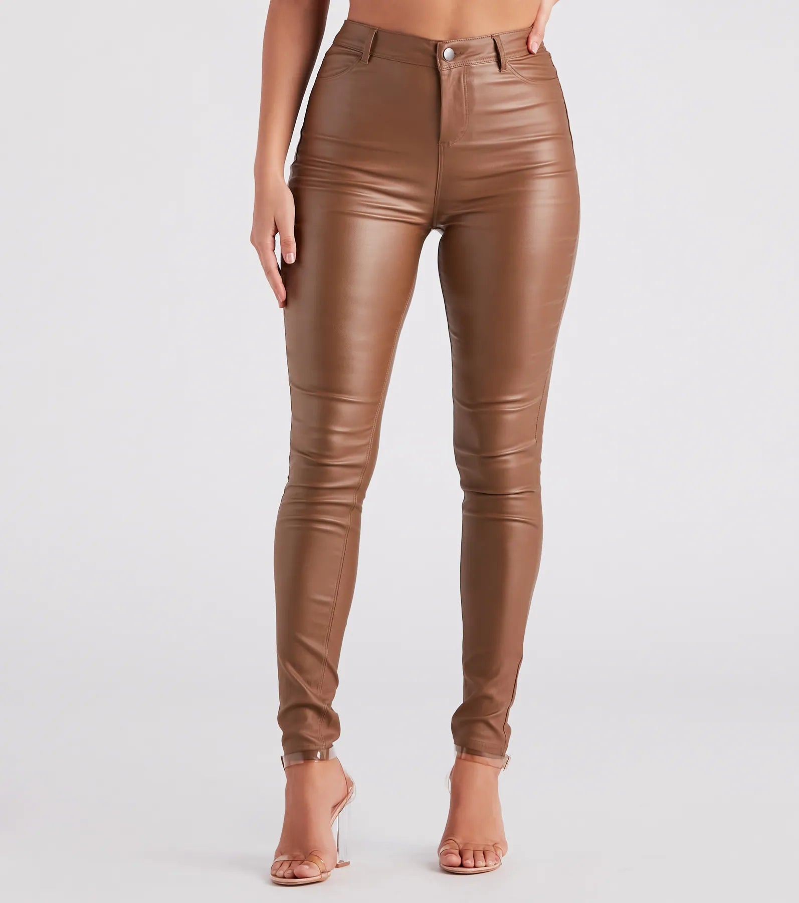 High-Rise Coated Skinny Pants - Image 8