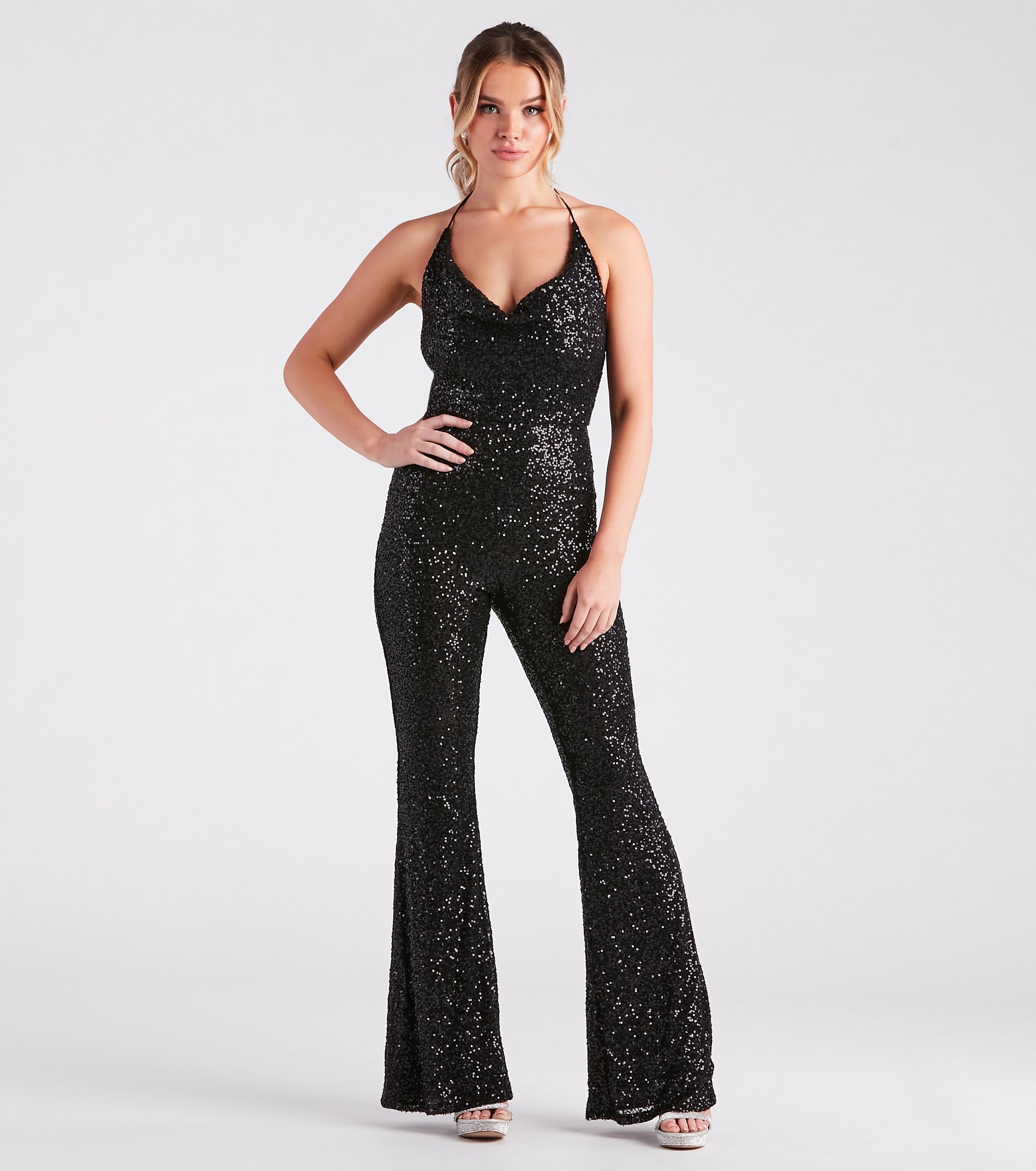 Dance Floor Diva Sequin Backless Jumpsuit - Image 5