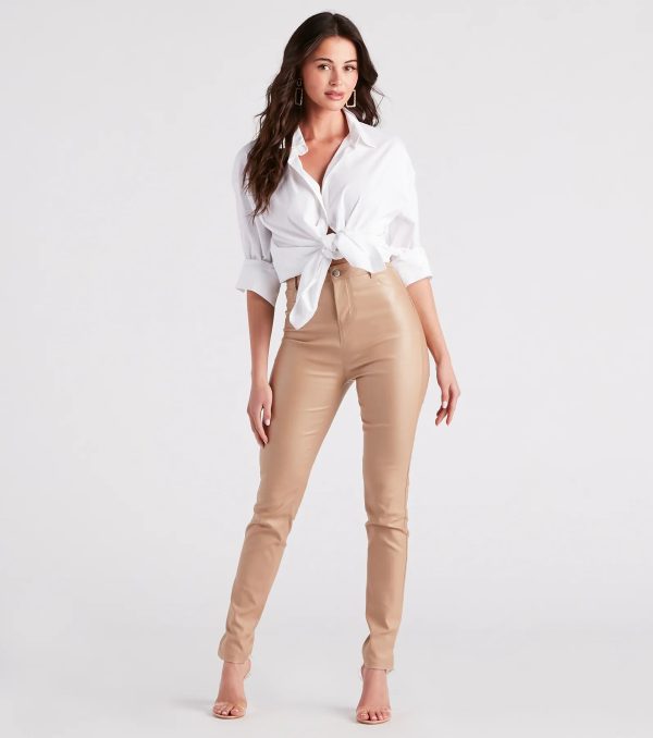 High-Rise Coated Skinny Pants - Image 17