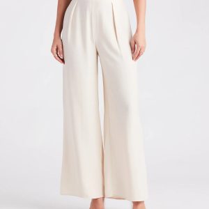Sleek And Sophisticated Satin Wide-Leg Pants