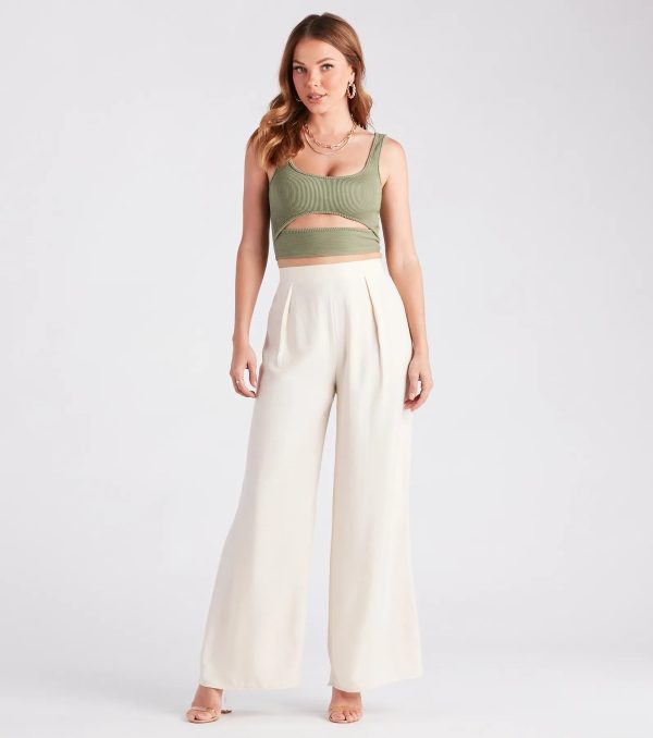 Sleek And Sophisticated Satin Wide-Leg Pants - Image 2