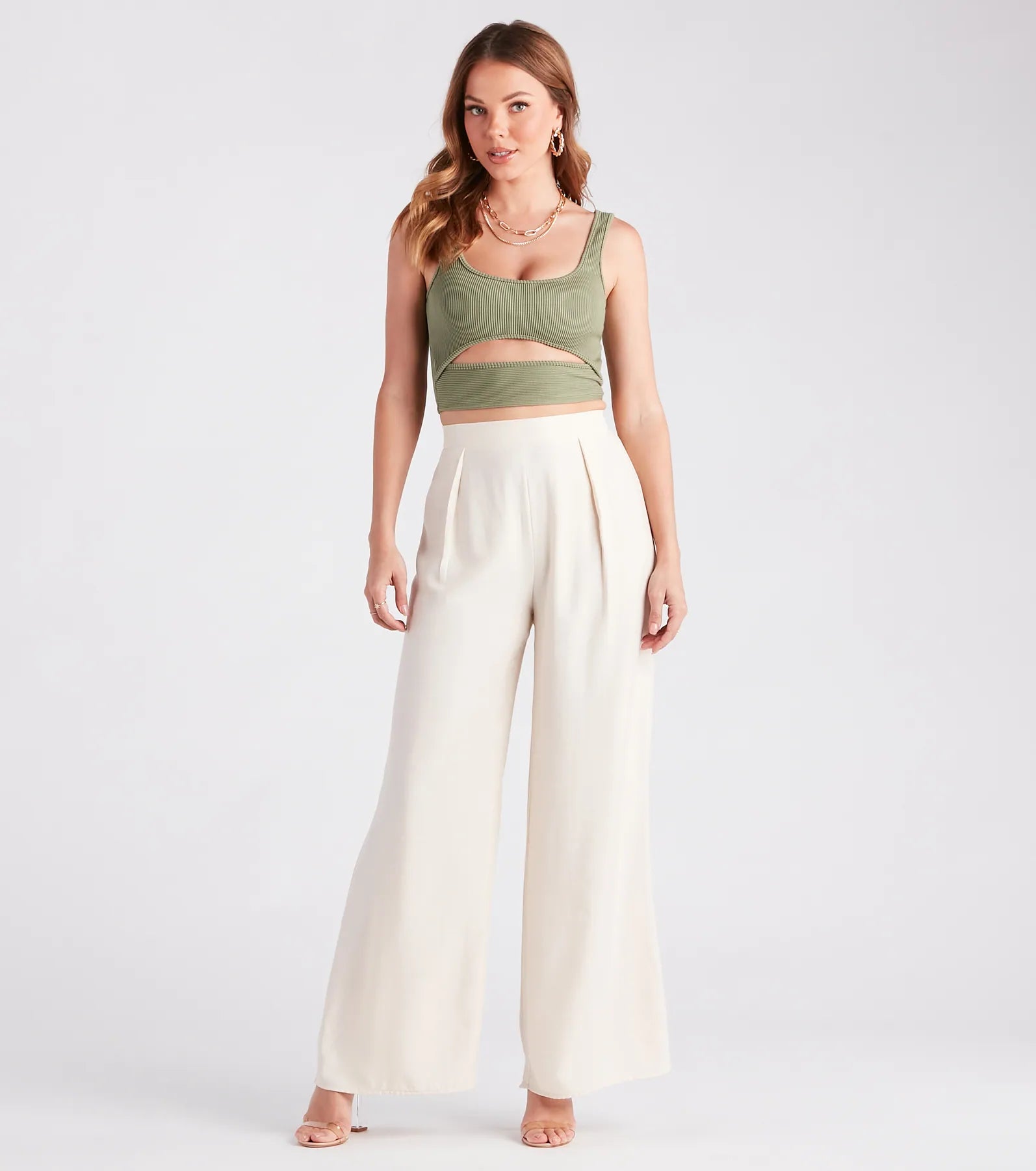 Sleek And Sophisticated Satin Wide-Leg Pants - Image 2