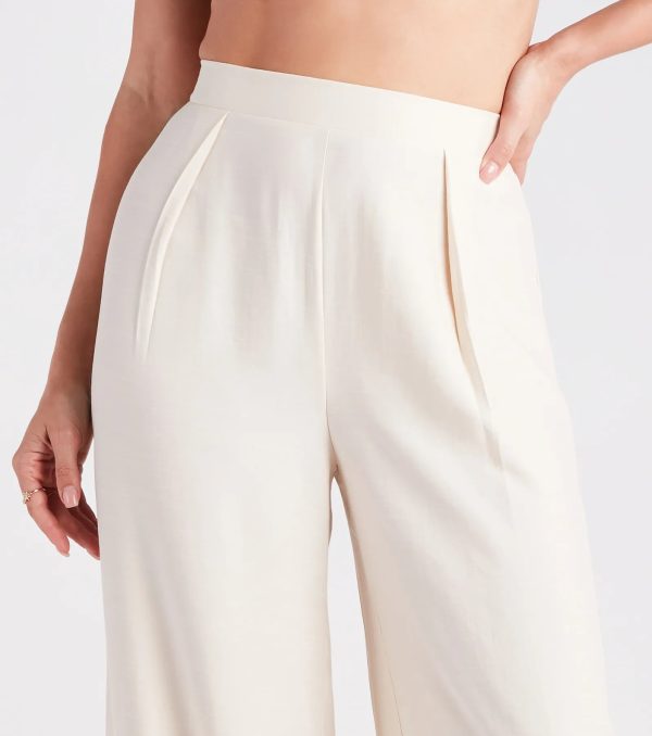 Sleek And Sophisticated Satin Wide-Leg Pants - Image 4