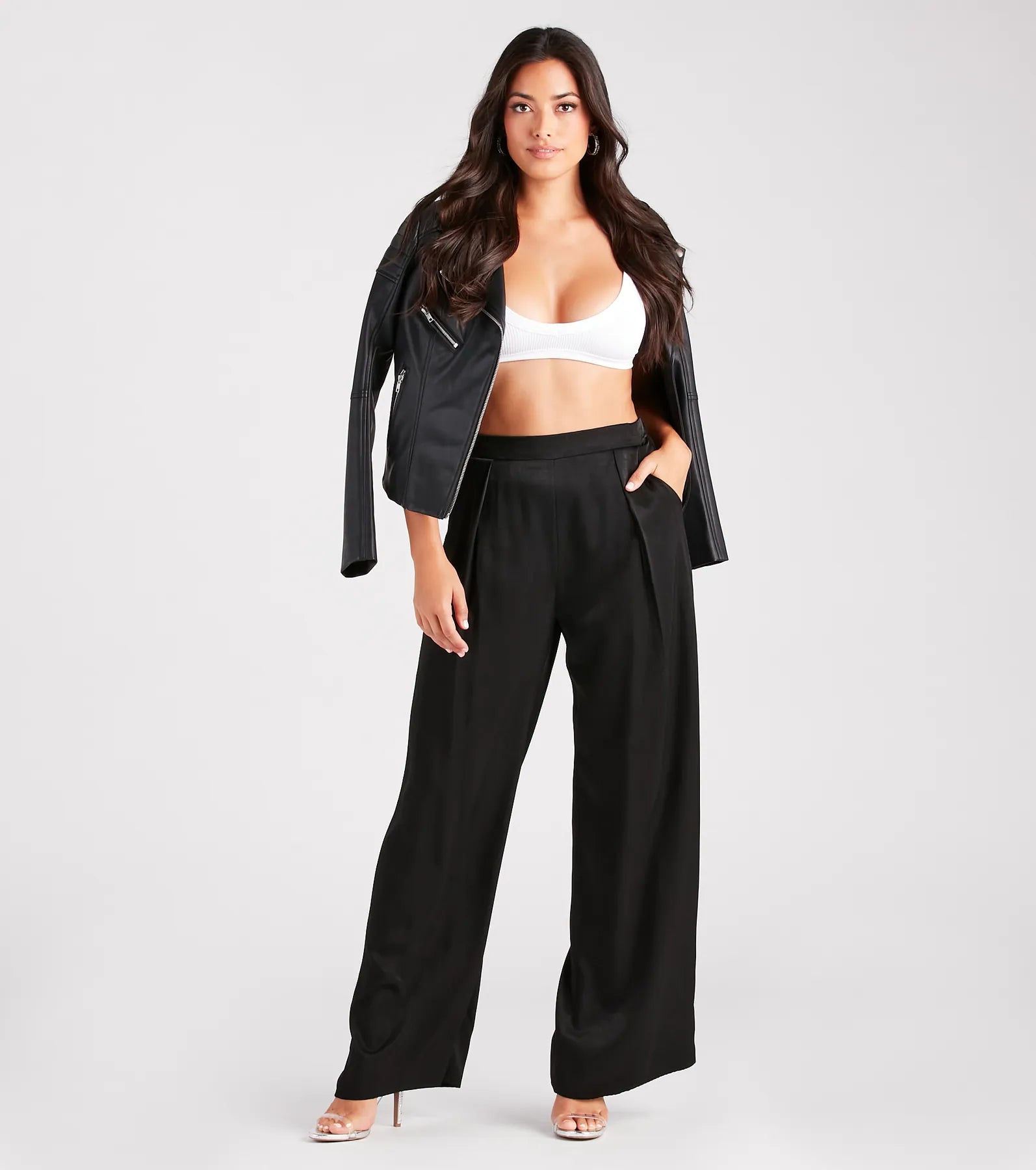 Sleek And Sophisticated Satin Wide-Leg Pants - Image 6