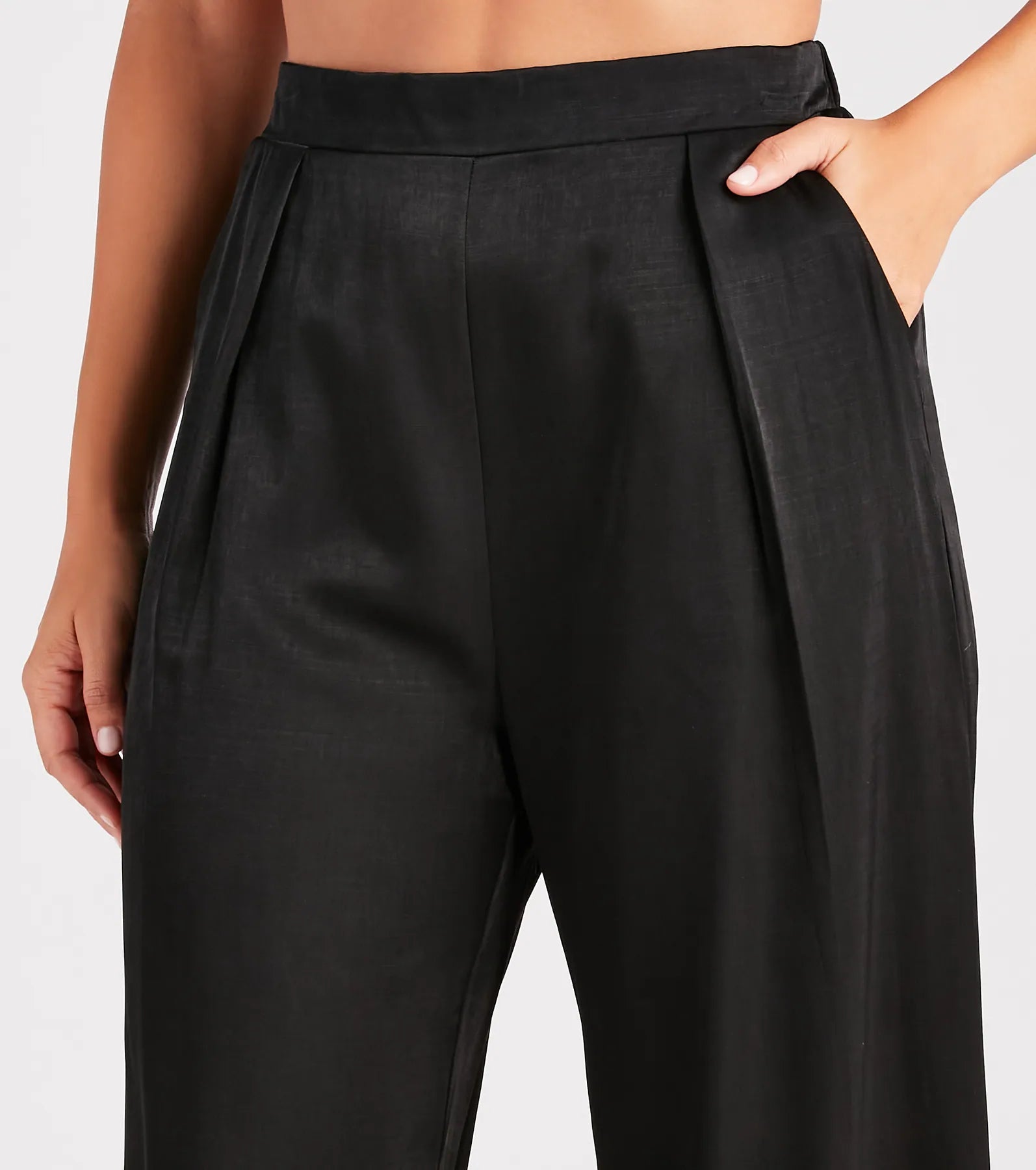 Sleek And Sophisticated Satin Wide-Leg Pants - Image 8