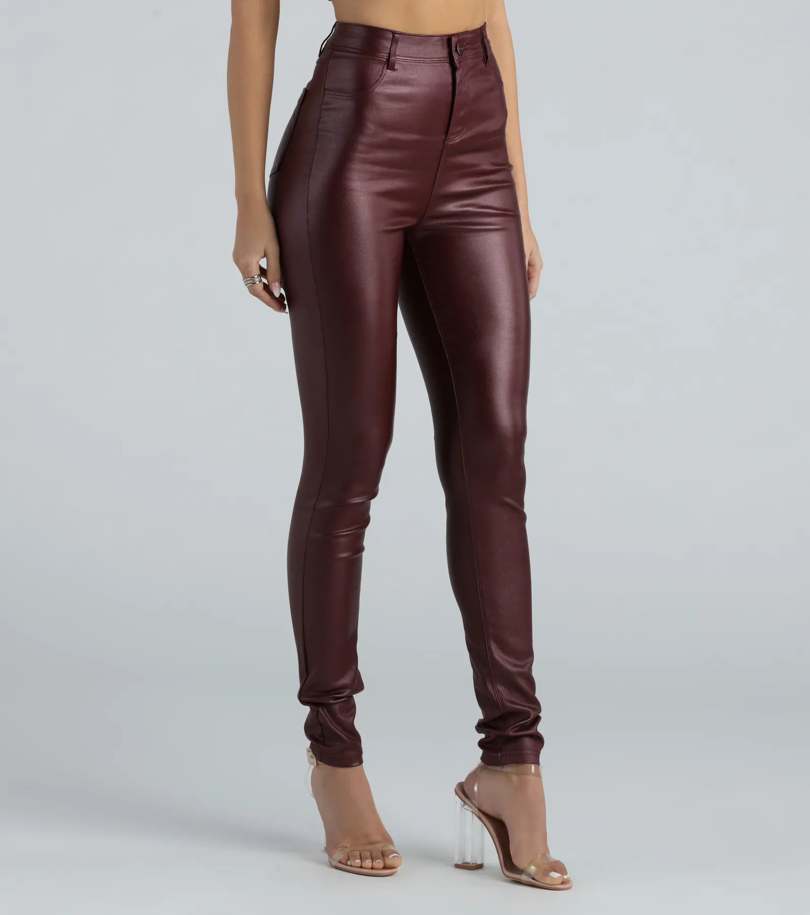 High-Rise Coated Skinny Pants - Image 24