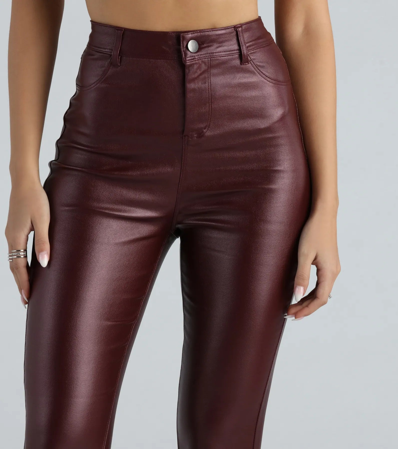 High-Rise Coated Skinny Pants - Image 26