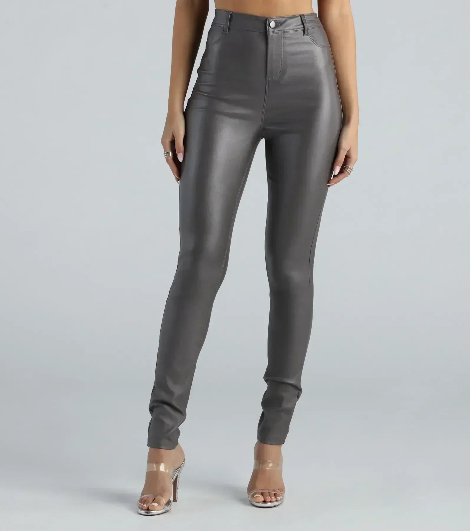 High-Rise Coated Skinny Pants - Image 20