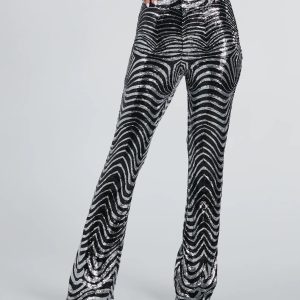 Make An Entrance Sequin Swirl Flare Pants