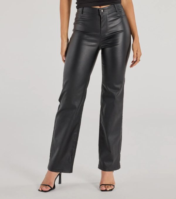 Walking The Walk Faux Leather Straight Leg Pants - Image 4