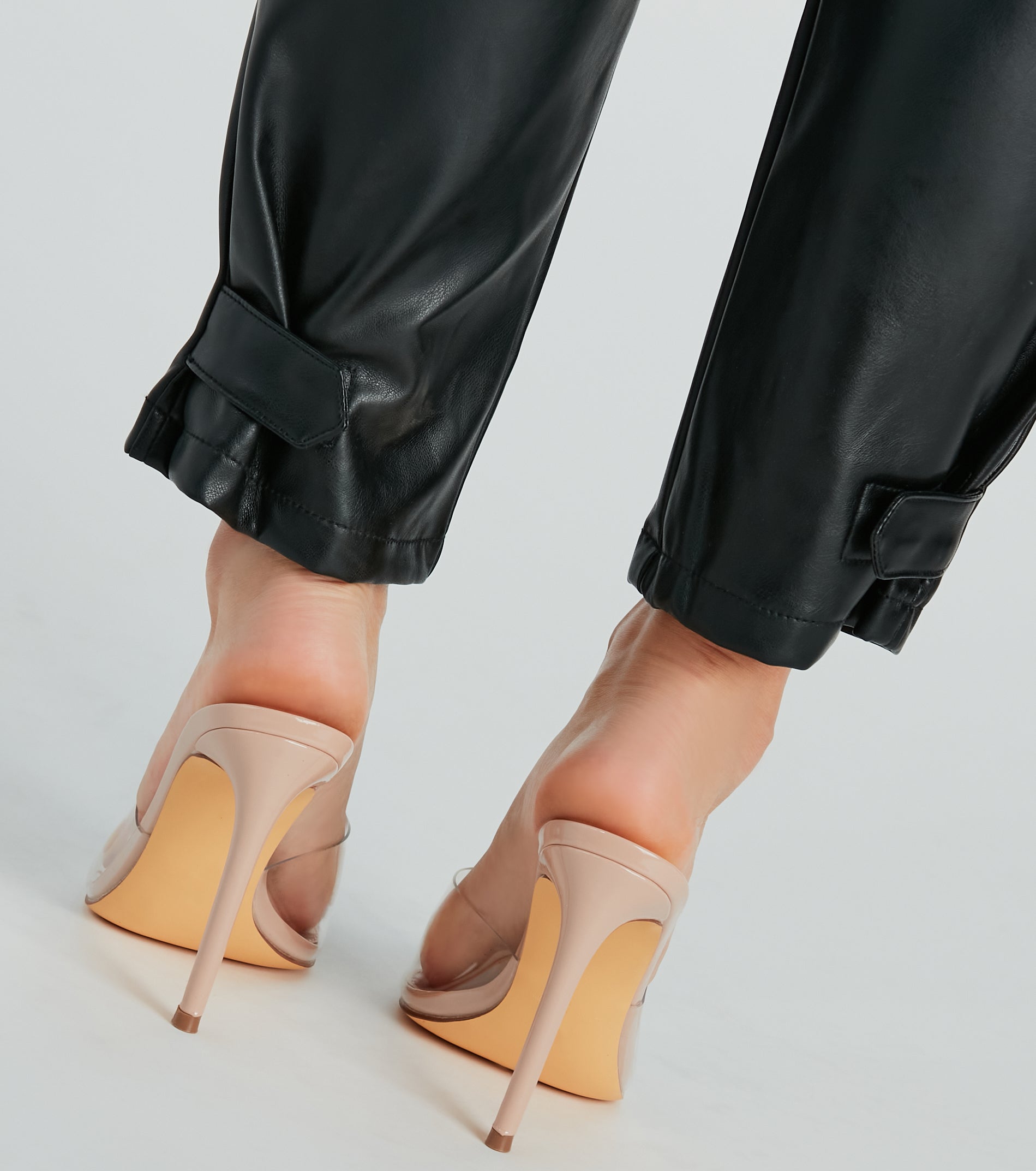 Hide And Sleek Faux Leather Cargo Joggers - Image 6