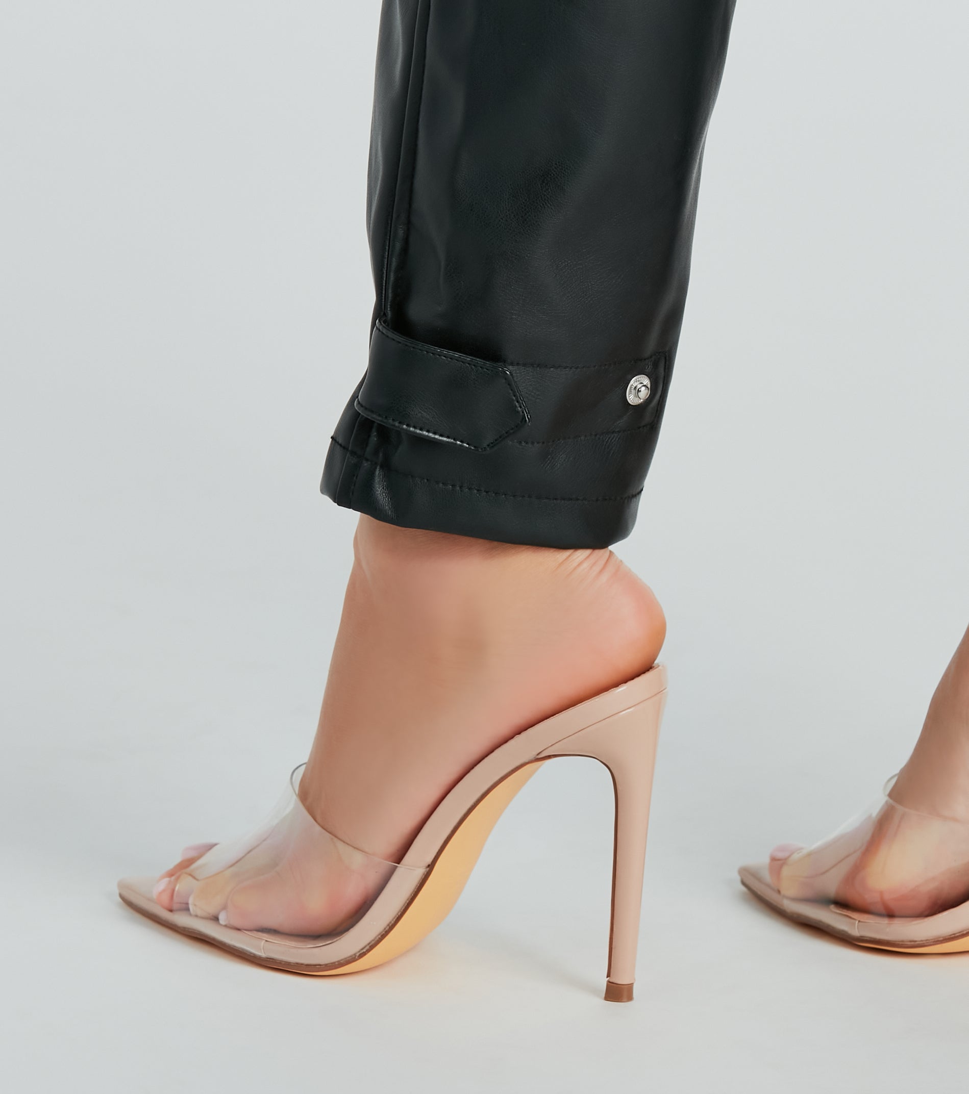 Hide And Sleek Faux Leather Cargo Joggers - Image 5