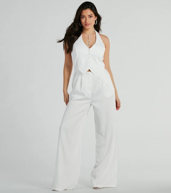 Getaway Vibes Wide-Leg Pinstripe Woven Jumpsuit - Image 4