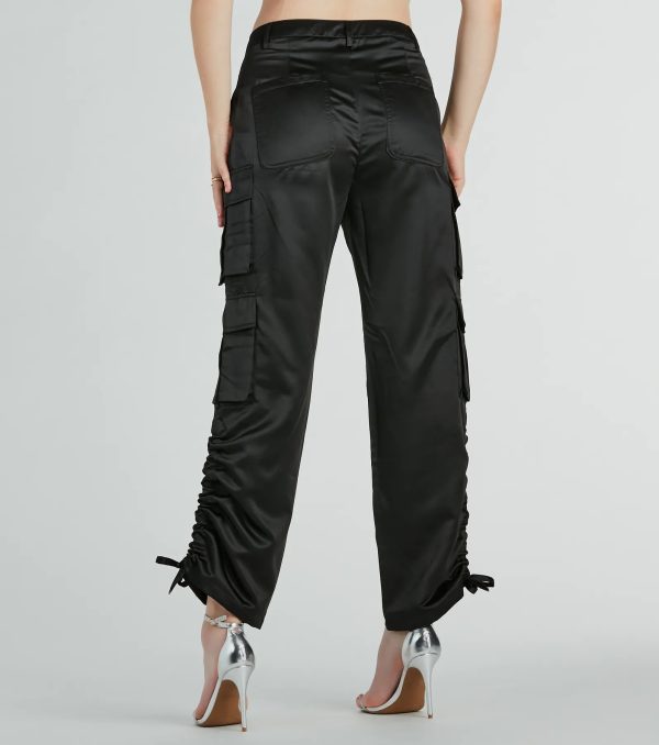 Trendy Babe Satin Cargo Pants - Image 7