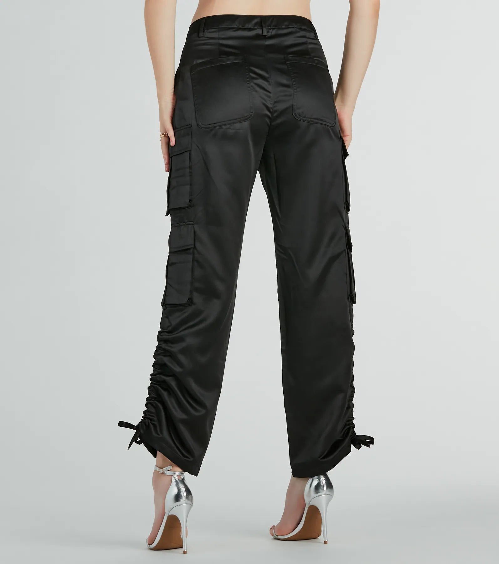 Trendy Babe Satin Cargo Pants - Image 7