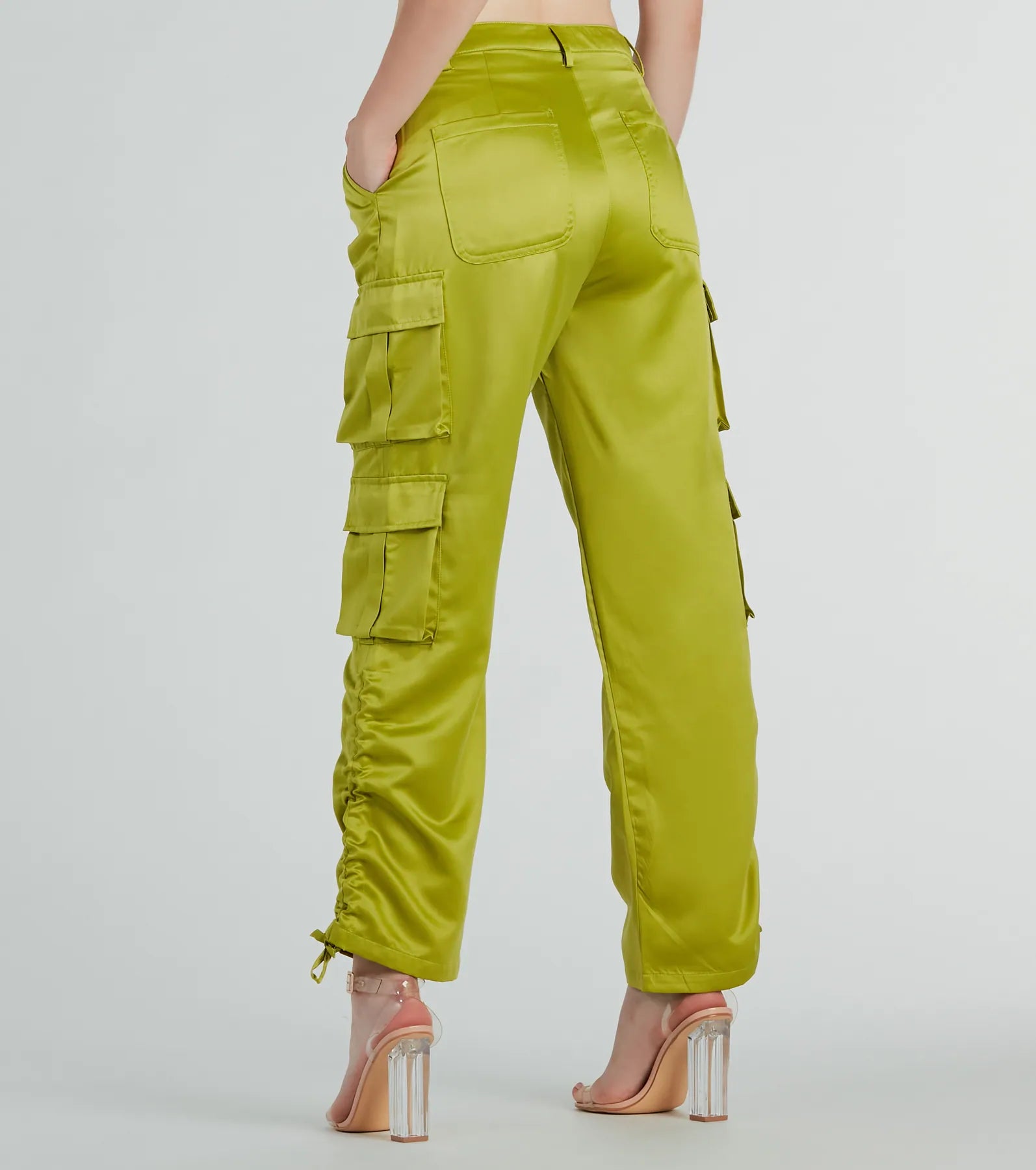Trendy Babe Satin Cargo Pants - Image 3