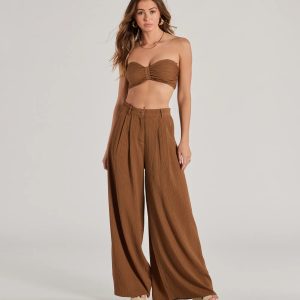 Endless Vacay High Rise Wide-Leg Trouser Pants