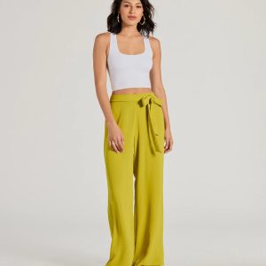 Coastal Style Woven Tie-Waist Wide-Leg Pants