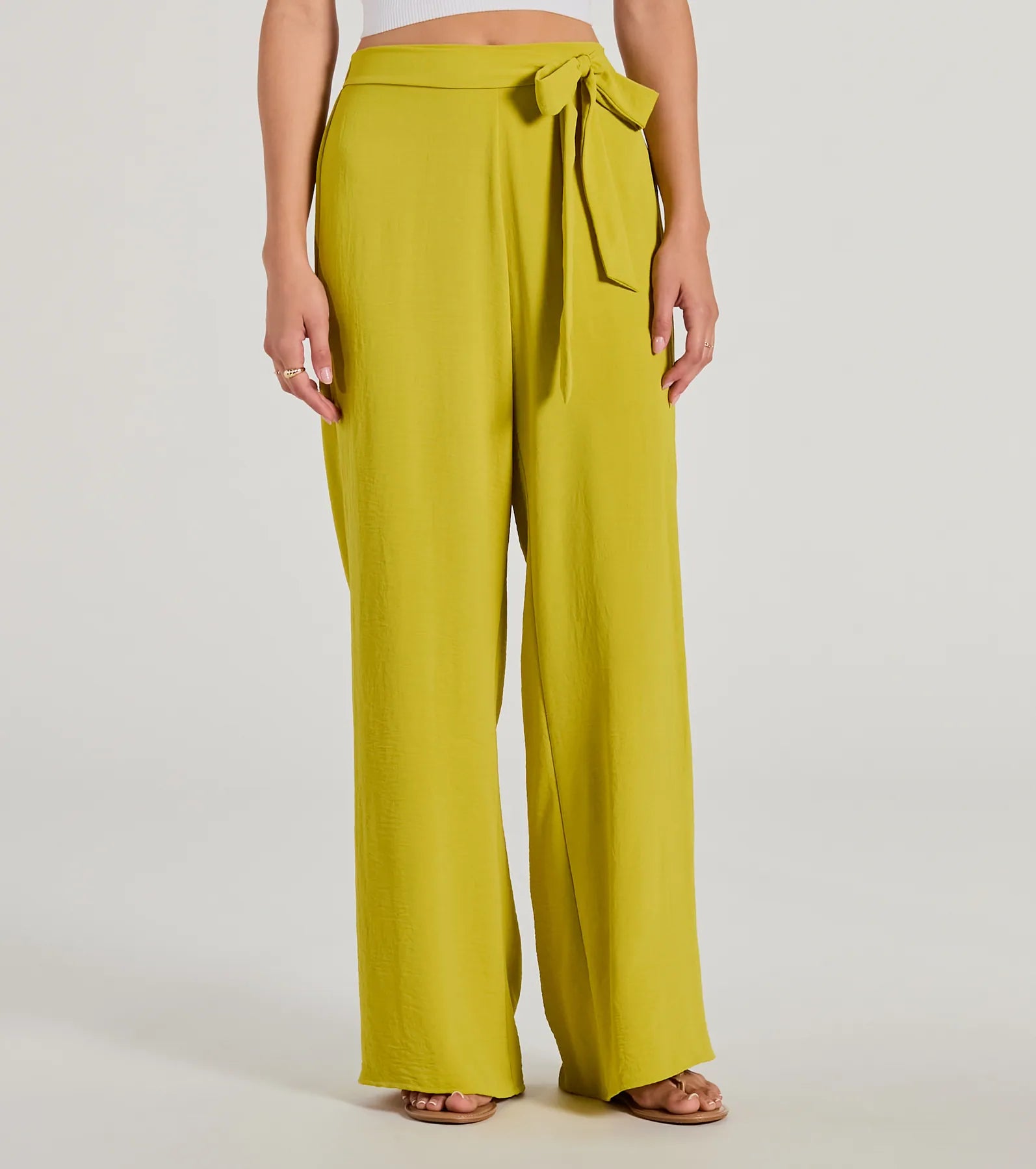 Coastal Style Woven Tie-Waist Wide-Leg Pants - Image 4