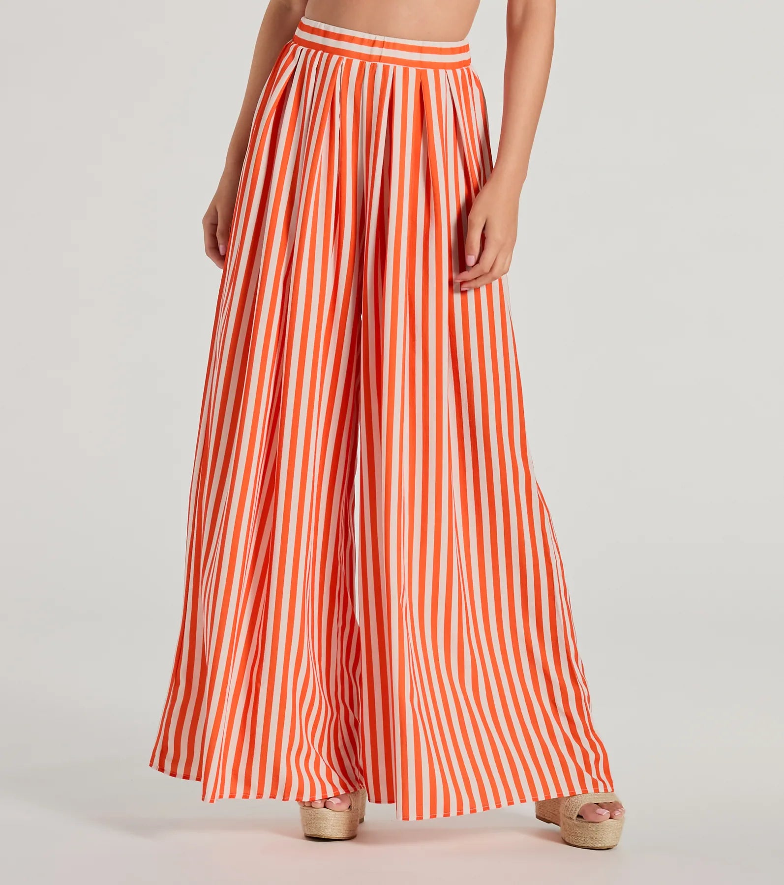 Festive Fun High-Rise Striped Palazzo Pants - Image 5