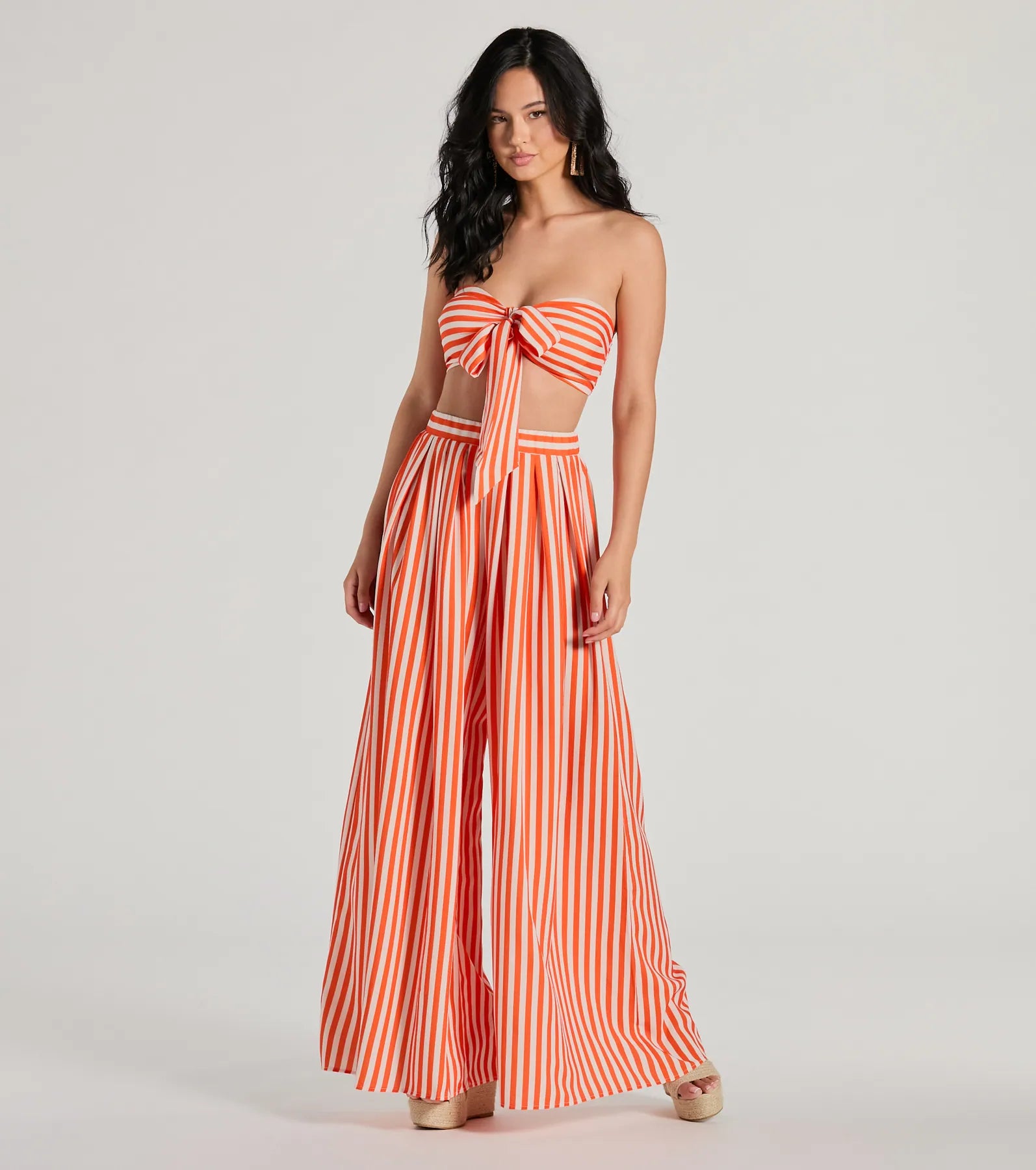 Festive Fun High-Rise Striped Palazzo Pants - Image 7