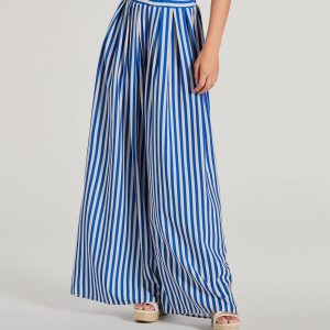 Festive Fun High-Rise Striped Palazzo Pants
