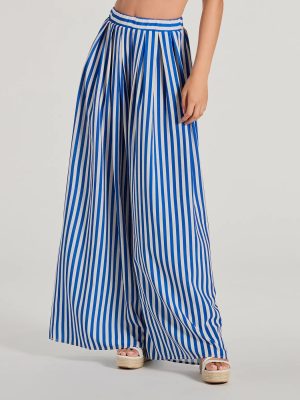 Festive Fun High-Rise Striped Palazzo Pants