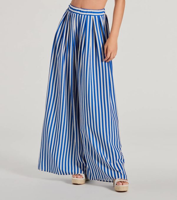 Festive Fun High-Rise Striped Palazzo Pants
