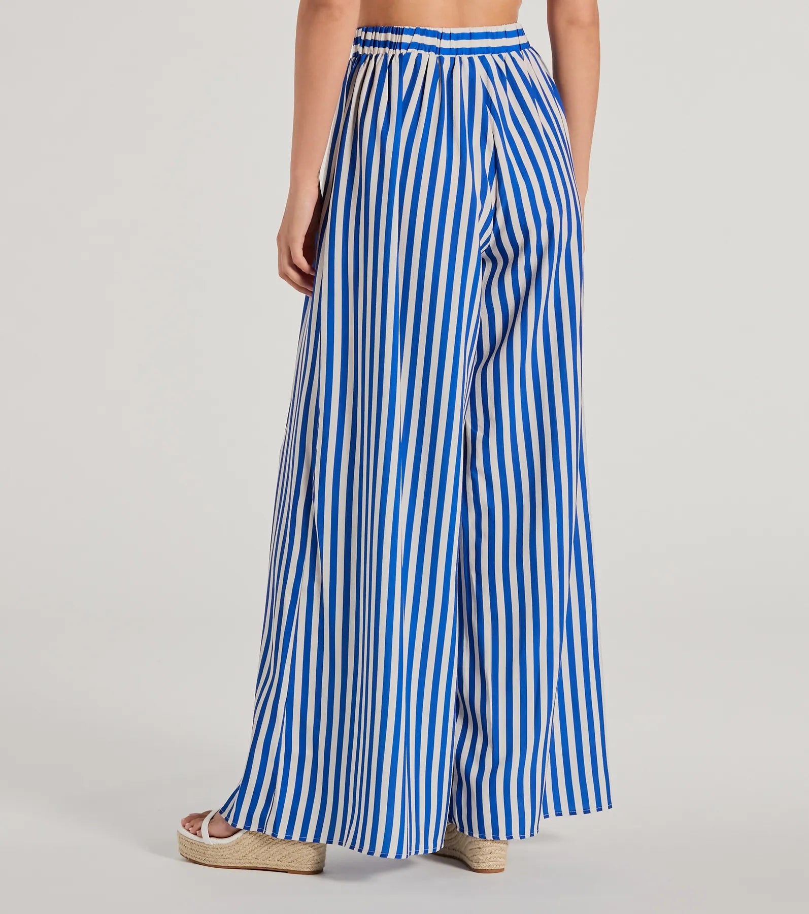 Festive Fun High-Rise Striped Palazzo Pants - Image 2