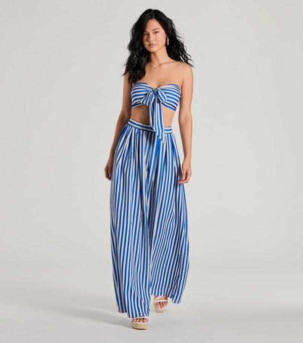 Festive Fun High-Rise Striped Palazzo Pants - Image 3