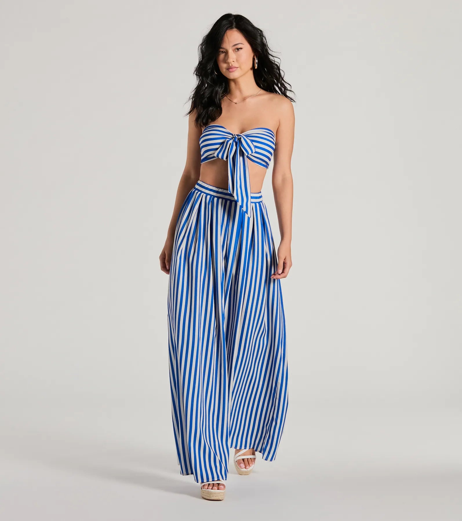 Festive Fun High-Rise Striped Palazzo Pants - Image 3