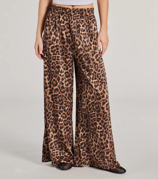 Lavish Leopard Print Palazzo Wide-Leg Pants - Image 4