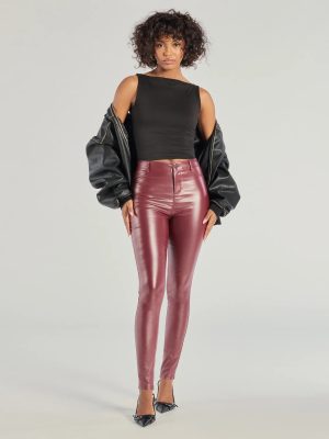 Glossy Glam Coated Faux Leather Skinny Pants