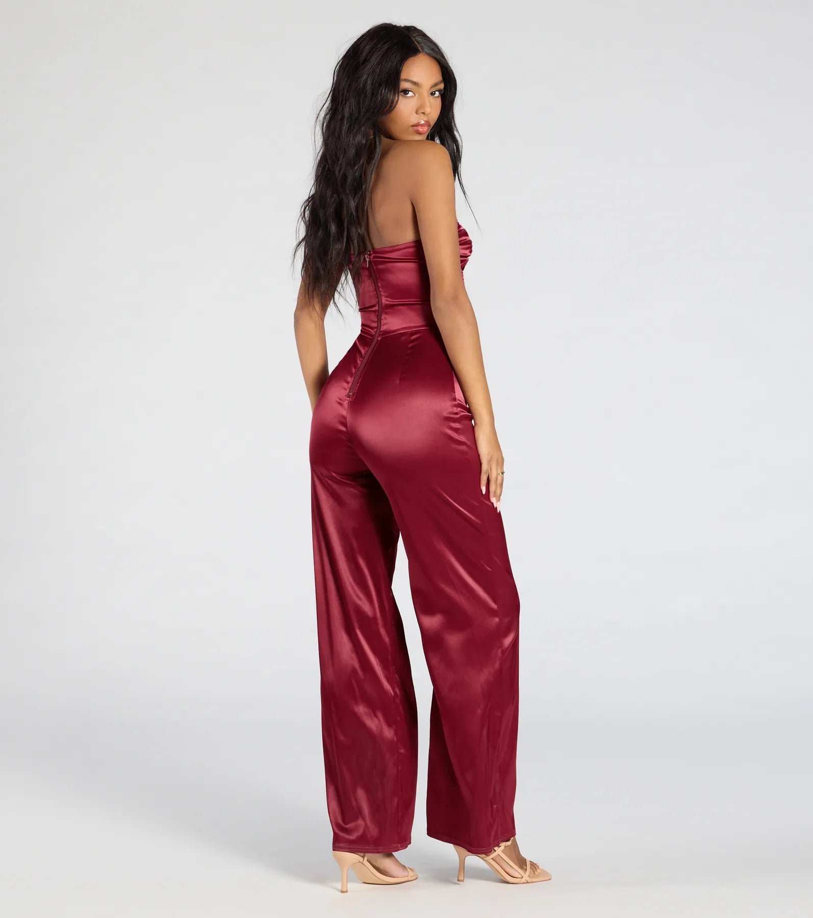 Late Nights Cutout Satin Wide-Leg Jumpsuit - Image 2