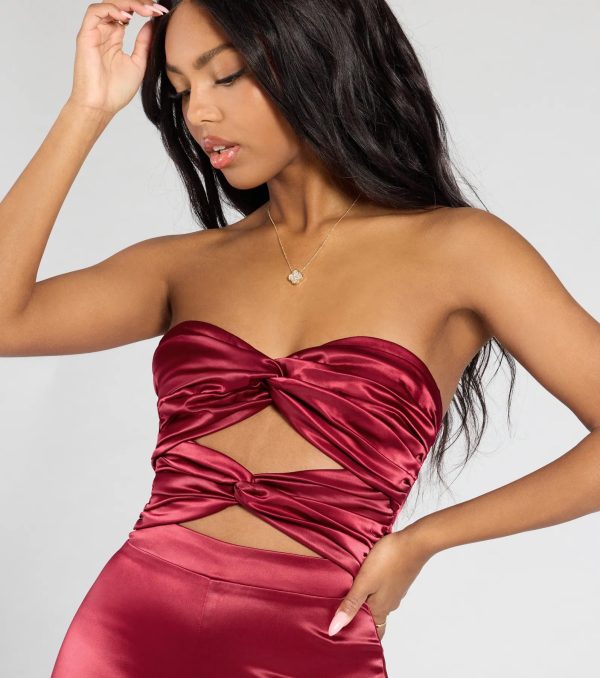 Late Nights Cutout Satin Wide-Leg Jumpsuit - Image 3