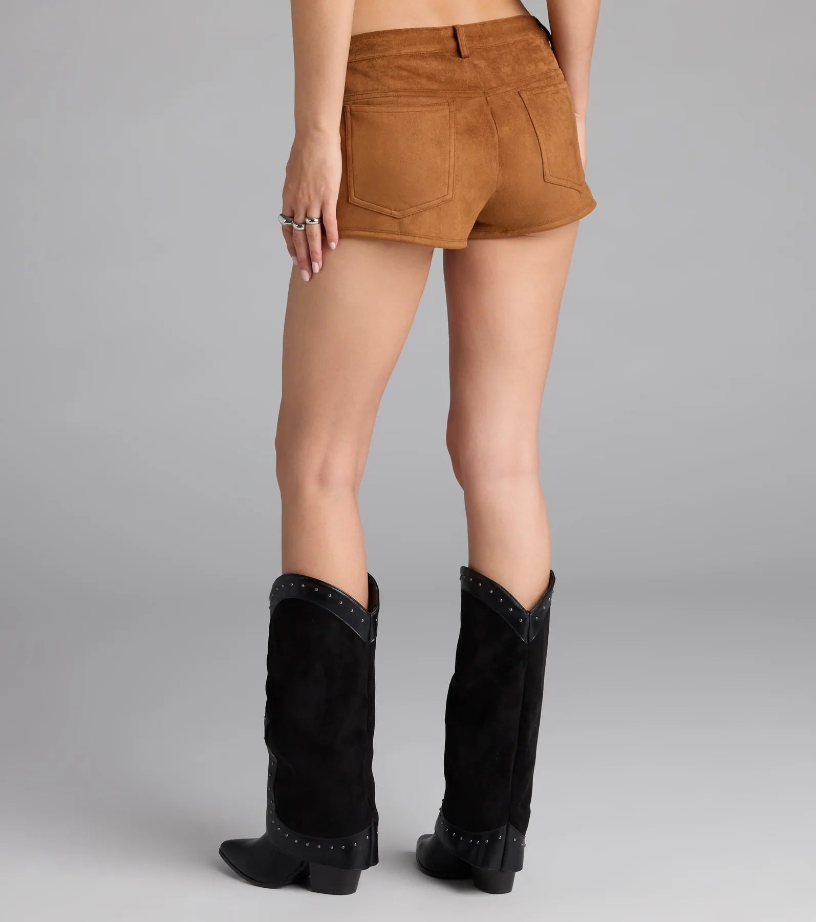 Wild Times Mid-Rise Faux Suede Hot Shorts - Image 2
